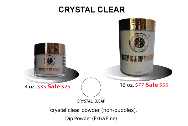 crystal clear dip powder